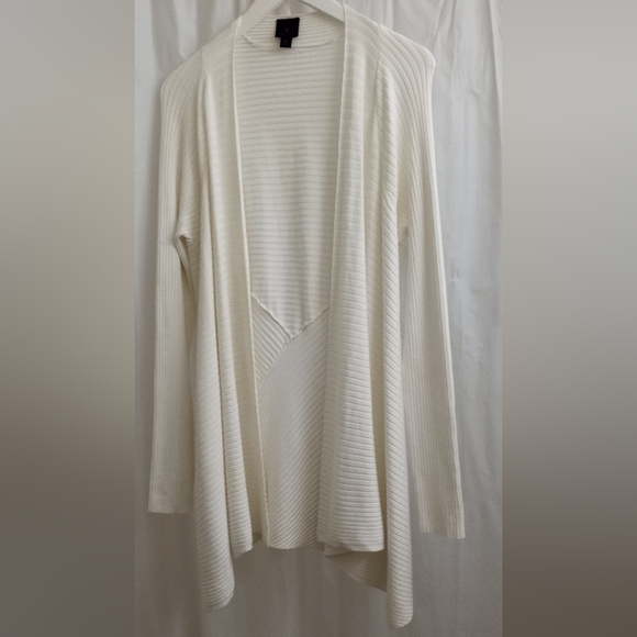 Worthington Sweaters - Worthington Waterfall Front Peplum Open Asymmetric Cardigan Sweater - Size: L